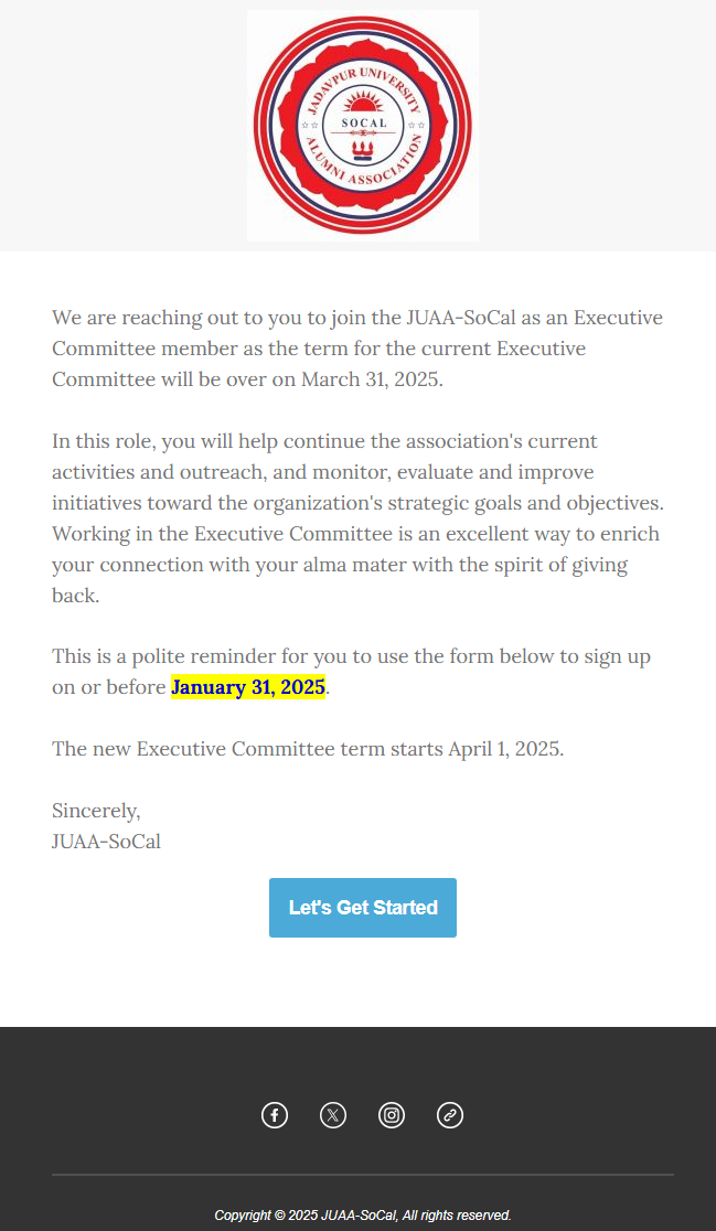 Join the JUAA-SoCal Executive Committee -- 2025 (Reminder)